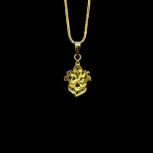 Regal Ganesha CZ Crown Gold Pendant