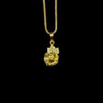 Glittering Ganesha CZ Gold Pendant