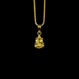 Adorable Petite Ganesha Gold Pendant