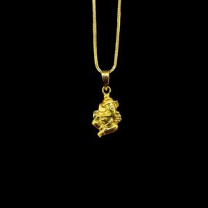 Polished Seated Ganesha Gold Pendant