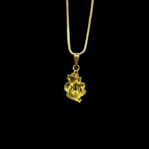 Polished Seated Ganesha Gold Pendant