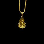 Dazzling Ganesha CZ Halo Gold Pendant