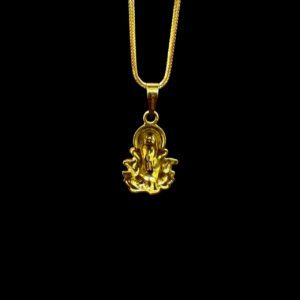 Dazzling Ganesha CZ Halo Gold Pendant