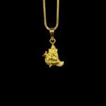 Playful Ganesha Fantail Gold Pendant