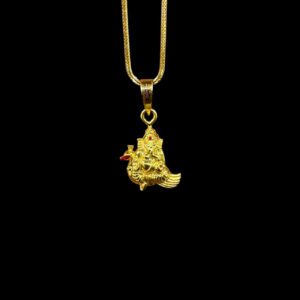 Playful Ganesha Fantail Gold Pendant