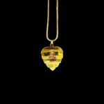 Lustrous Ganesha Rose Gold Leaf Pendant
