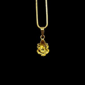 Charming Ganesha CZ Cluster Gold Pendant