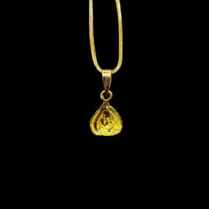 Tranquil Ganesha Pipal Leaf Gold Pendant