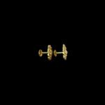 Cherished Heart Frame Gold Stud Earrings
