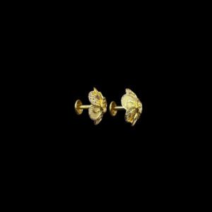 Blooming Rose Swirl Gold Stud Earrings