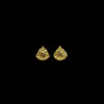 Divine Paisley Fan Gold Stud Earrings