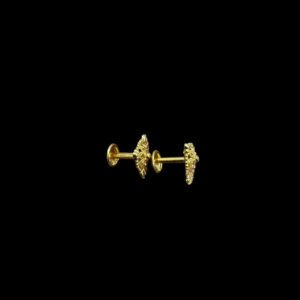 Divine Paisley Fan Gold Stud Earrings