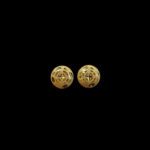 Classic Star-Cut Dome Gold Stud Earrings