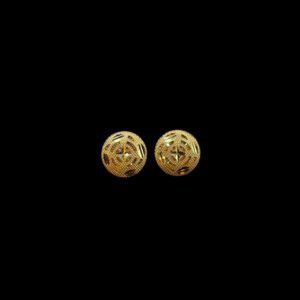 Classic Star-Cut Dome Gold Stud Earrings