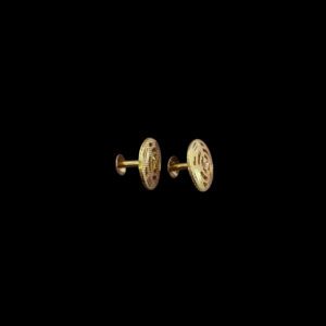 Classic Star-Cut Dome Gold Stud Earrings