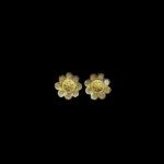 Sunny Daisy Mesh Gold Stud Earrings