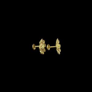 Sunny Daisy Mesh Gold Stud Earrings