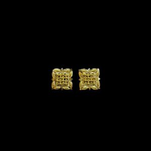 Regal Square Nakshi Gold Stud Earrings