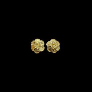 Graceful Swirl Petal Gold Stud Earrings