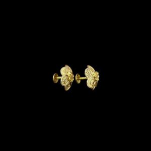 Graceful Swirl Petal Gold Stud Earrings