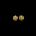 Ornate Mesh Petal Floral Gold Stud Earrings