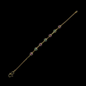 Grand Ruby & Emerald Pave Bead Gold Bracelet