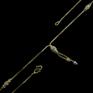 Elegant Tri-Tone Gold Bead Tassel Necklace