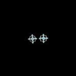 Elegant Diamond Star Square Stud Earrings