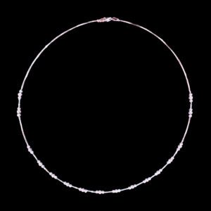 Dainty Two-Tone Diamond-Cut Bead Station Chain Necklace