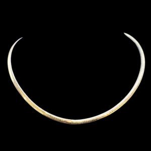 Sleek Slim White Gold Omega Collar Necklace