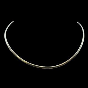 Sleek Polished White Gold Omega Collar Necklace