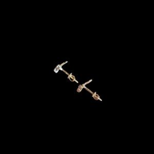 Dainty Diamond Trefoil Ribbon Gold Stud Earrings
