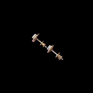 Elegant Diamond Clover Blossom Gold Stud Earrings