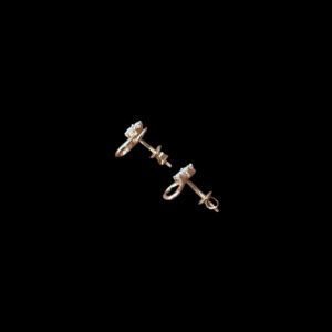 Elegant Diamond Blossom Twist Gold Stud Earrings