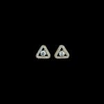 Grand Diamond Triangle Solitaire Gold Stud Earrings