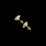 Grand Diamond Triangle Solitaire Gold Stud Earrings