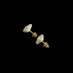 Grand Diamond Triangle Solitaire Gold Stud Earrings