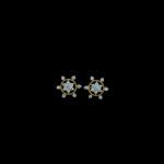 Radiant Diamond Star Floral Gold Stud Earrings