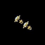 Radiant Diamond Star Floral Gold Stud Earrings