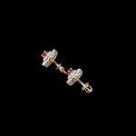 Regal Ruby & Diamond Halo Gold Stud Earrings