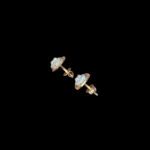 Regal Cushion Diamond Halo Gold Stud Earrings