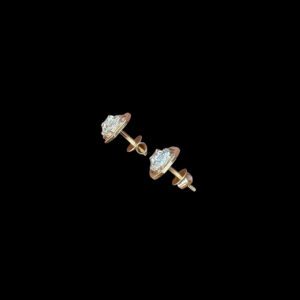 Regal Cushion Diamond Halo Gold Stud Earrings