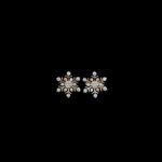 Radiant Diamond Snowflake Gold Stud Earrings