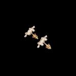 Radiant Diamond Snowflake Gold Stud Earrings