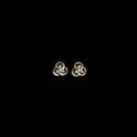 Elegant Trinity Knot Diamond Rose Gold Stud Earrings