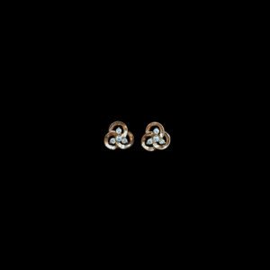 Elegant Trinity Knot Diamond Rose Gold Stud Earrings