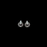 Elegant Diamond Marquise Circle Gold Stud Earrings