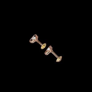 Elegant Diamond Marquise Circle Gold Stud Earrings