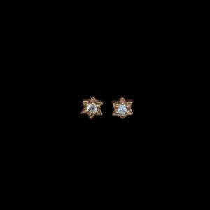 Dainty Diamond Star Gold Stud Earrings