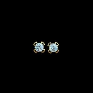 Classic Solitaire Diamond Gold Stud Earrings